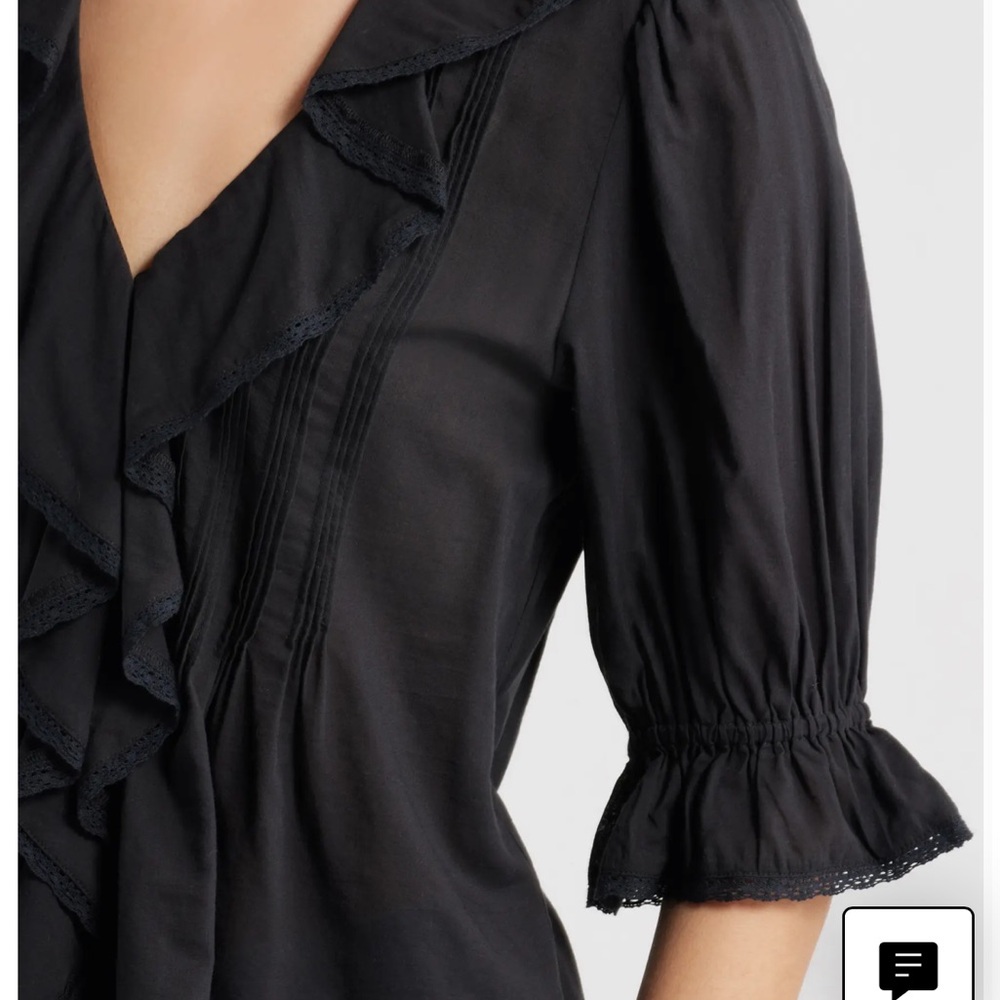 Madewell Black Ruffled Blouse - Picture 4 of 7